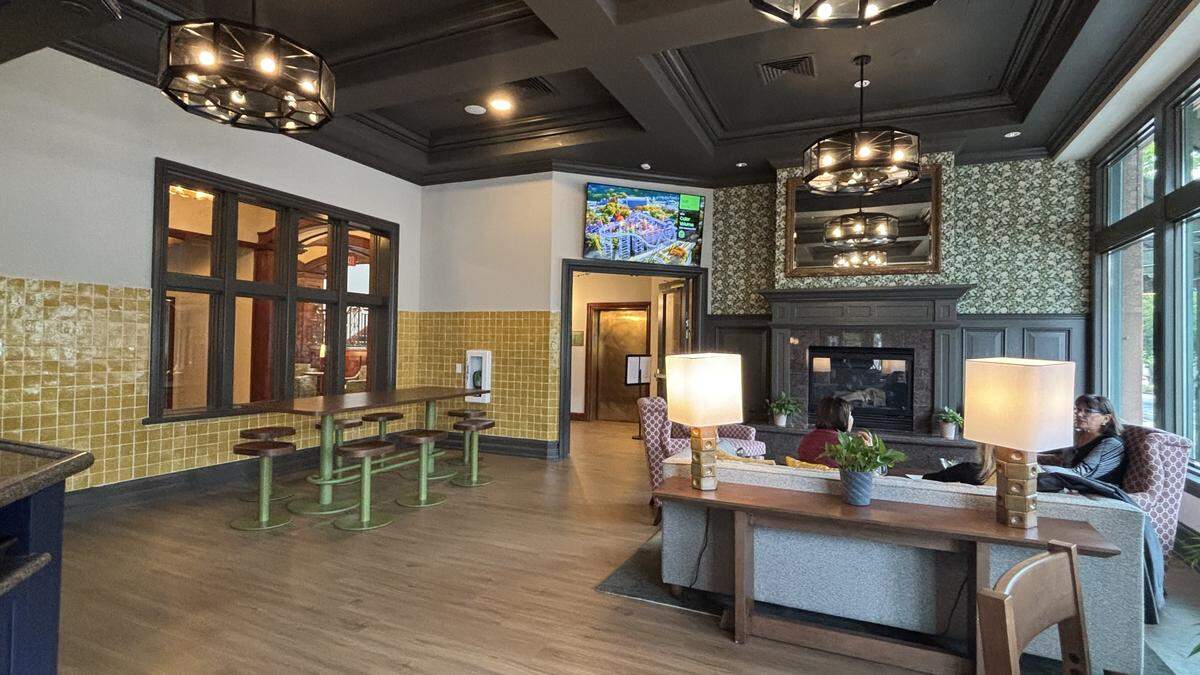 The lounge area at the Mabel Lounge features a television, fireplace and couches. The Mabel Lounge in Atascadero opened on May 13 inside The Carlton Hotel, serving small bites and plates in a cozy, intimate atmosphere.