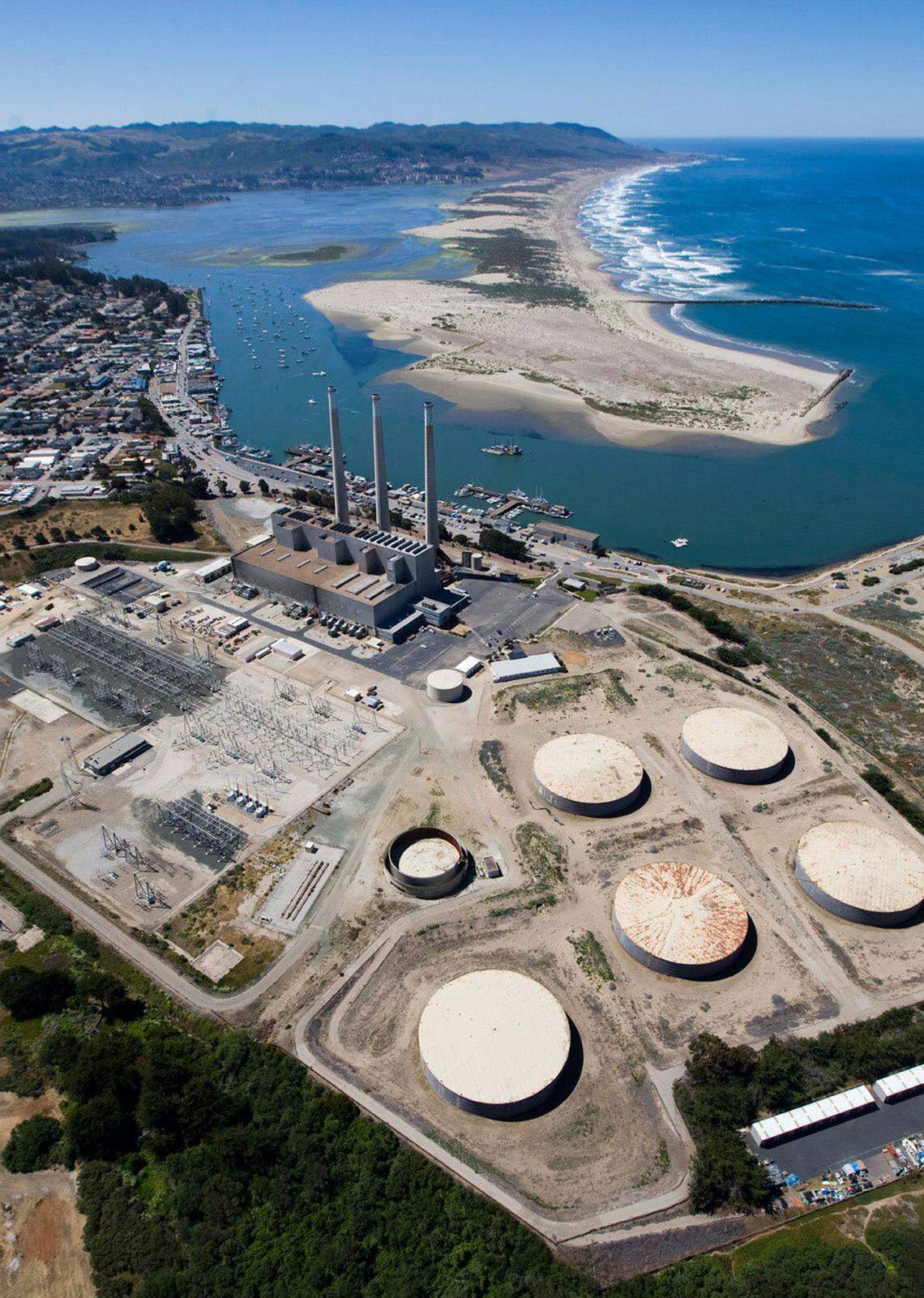 An aerial view of the Morro Bay Power Plant.