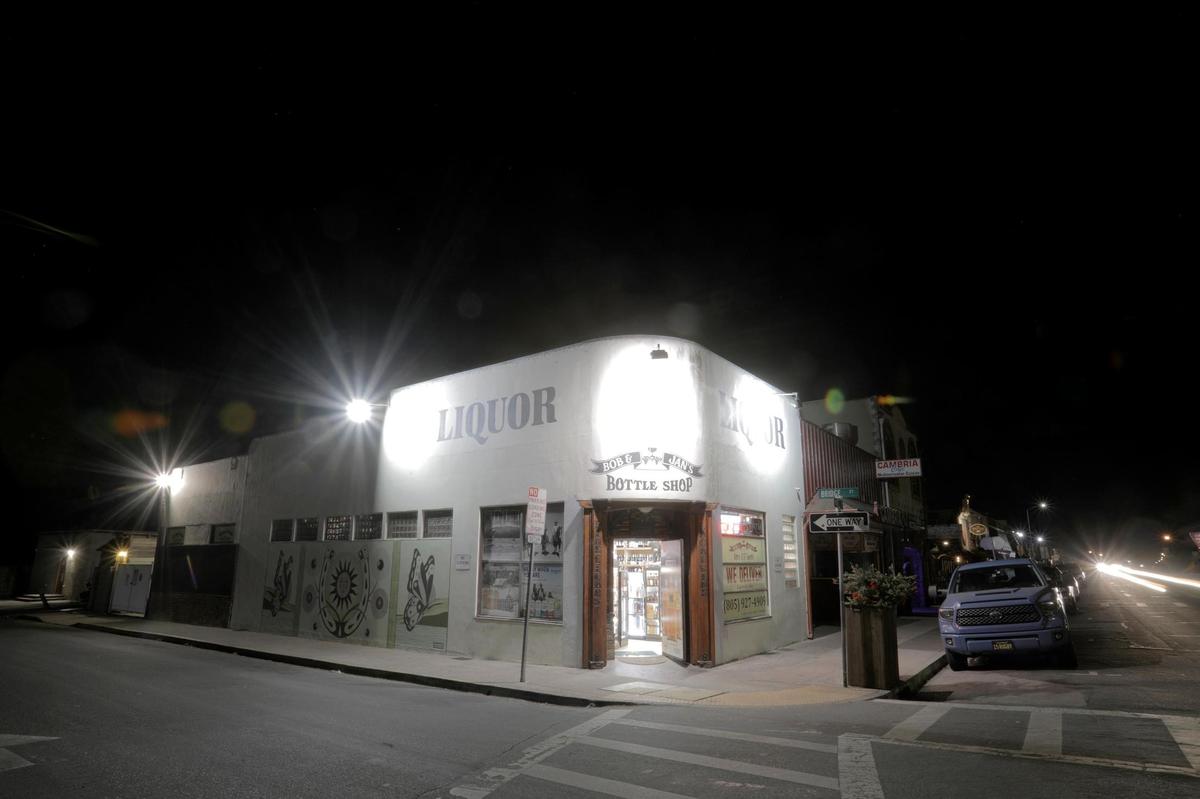 Bob and Jan’s Bottle Shop on Main Street in Cambria. The Dark Skies Initiative committee wants to certify Cambria as an official dark-sky community. Cambria has been working for nine years to preserve and enhance those views from the small coastal town.