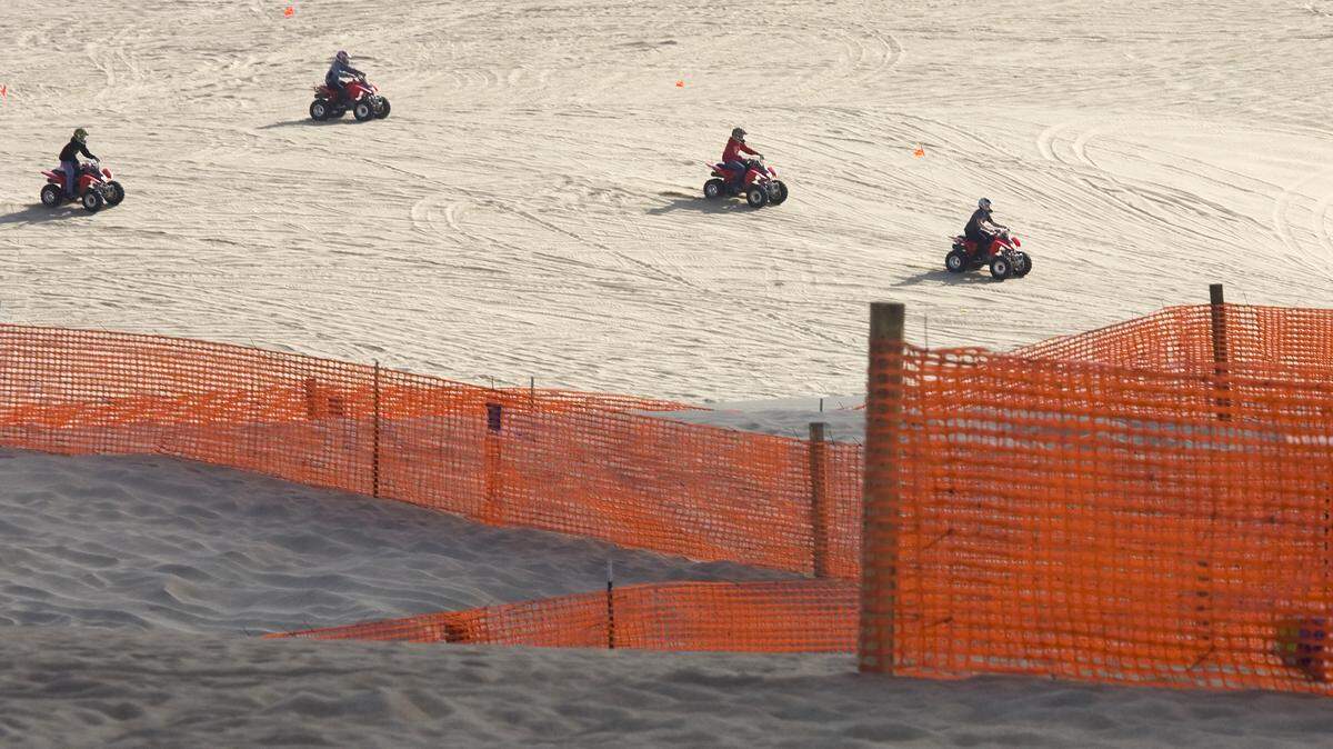 Wind fencing has been installed at the Oceano Dunes to slow winds and control dust.