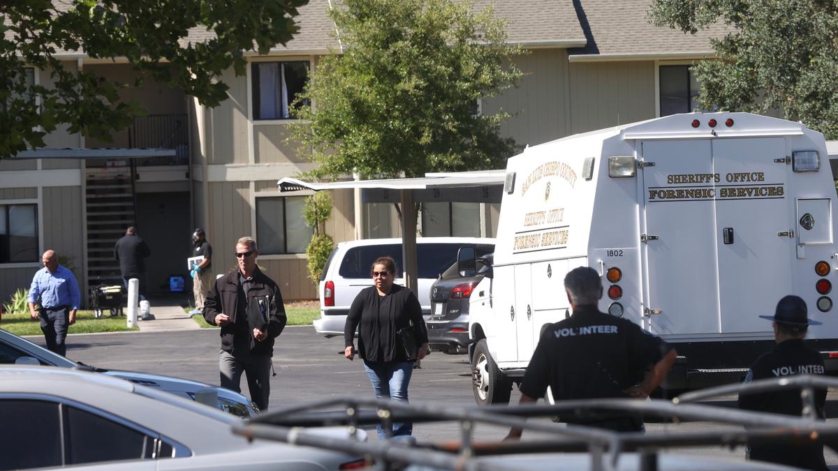 Investigators process the scene at a Paso Robles apartment complex where a man was involved in a fatal standoff with law enforcement.