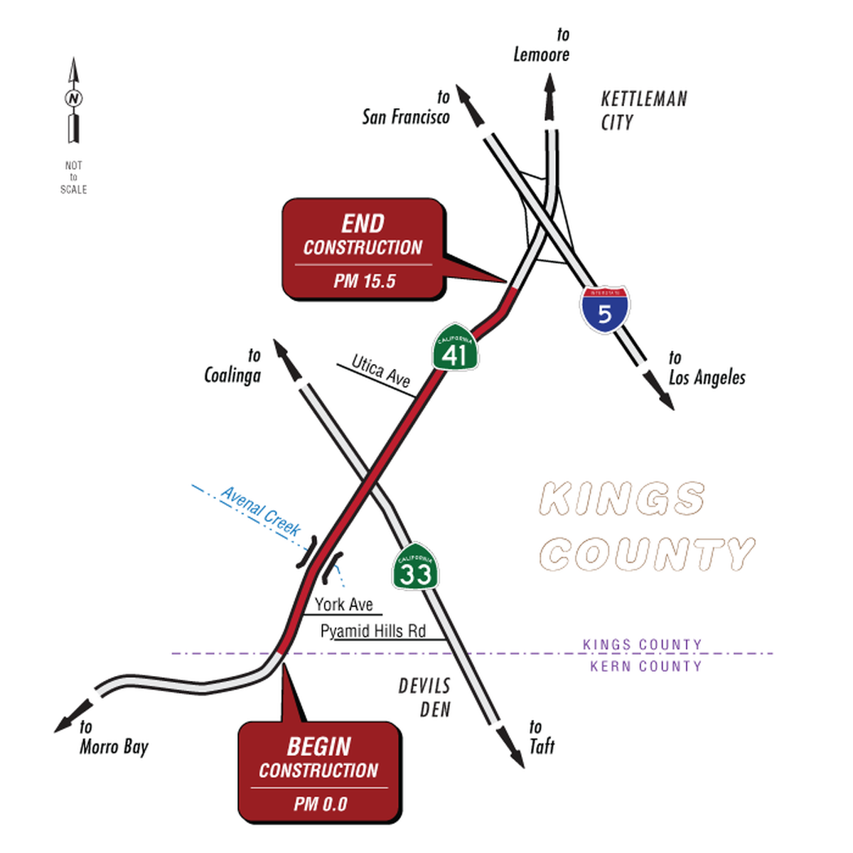 Roadwork on Highway 41 could cause delays for travelers driving between the Central Valley and the Central Coast from April to July 2026.