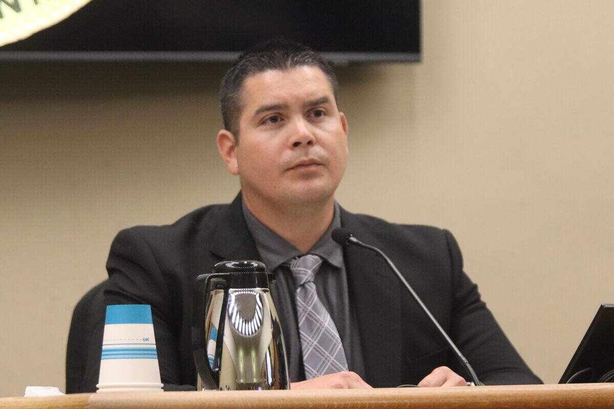 San Luis Obispo County Sheriff’s Office Detective Arturo Munoz testifies during the preliminary hearing of Alejandro and Celestino Soriano Ortiz on June 25, 2026. The brothers are charged in connected to the murder of Isabel Lucas Velasco.