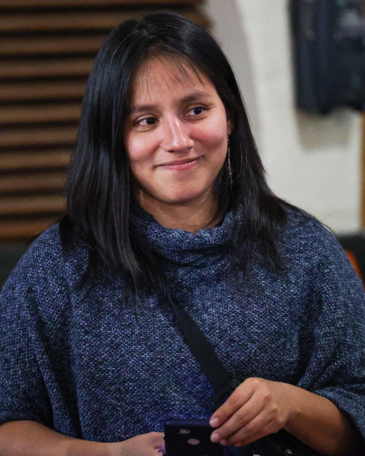 Rita Casaverde, chair of the San Luis Obispo County Democratic party was thanked for her efforts to get voters engaged at a party election night Nov. 8, 2022.