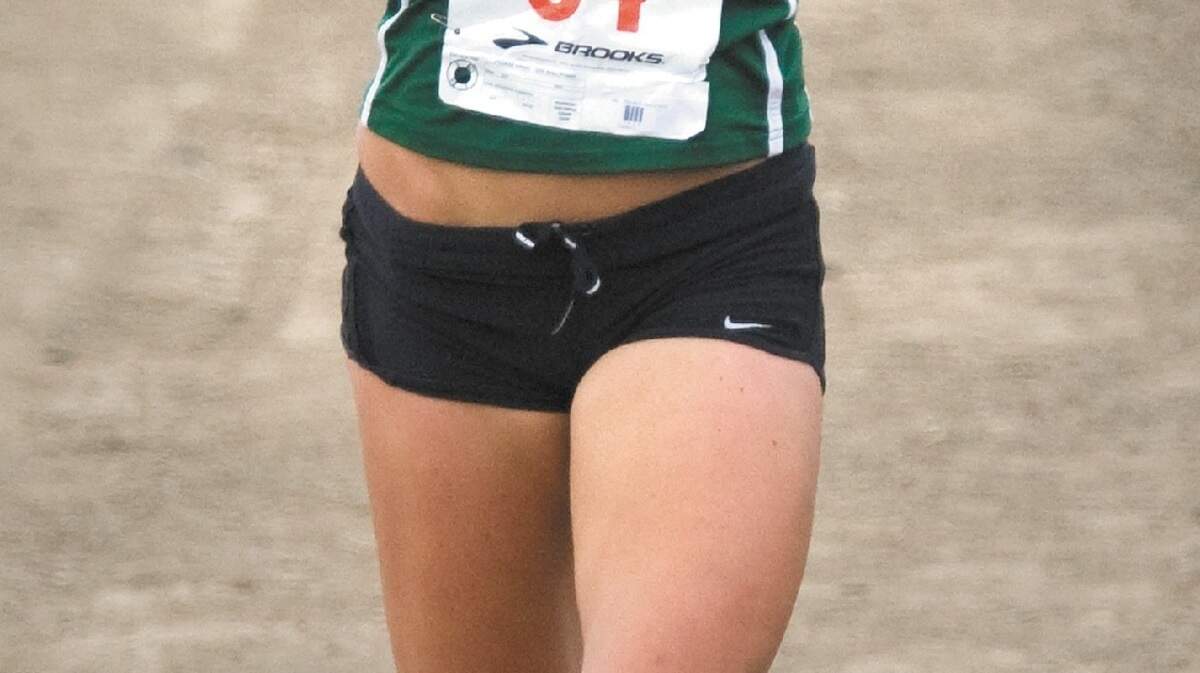 Cuesta College’s Devon Kelsey was third in the women’s race for the Cougars at the Western State Conference meet Tuesday at the Fairbanks Cross Country Course.