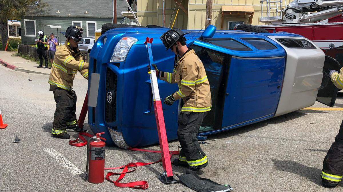 A car crash temporarily shut down California Boulevard at Stafford Street on April 20.