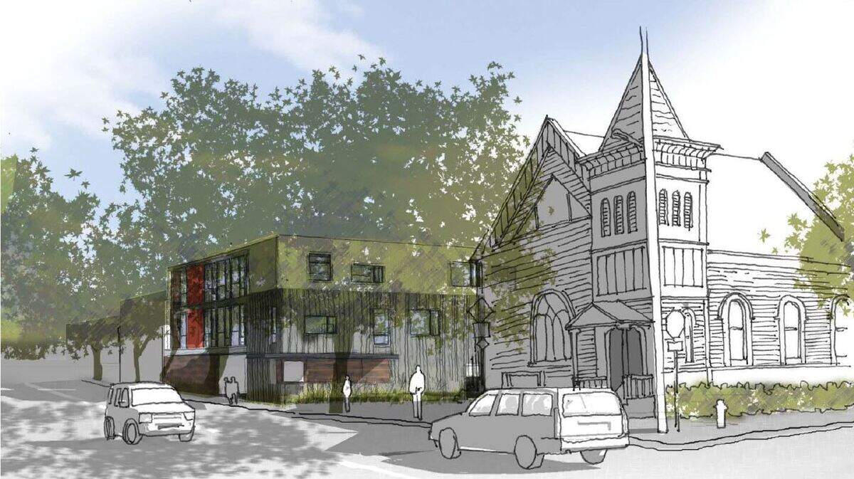 The proposed Pacific Courtyards project as seen from Osos Street.