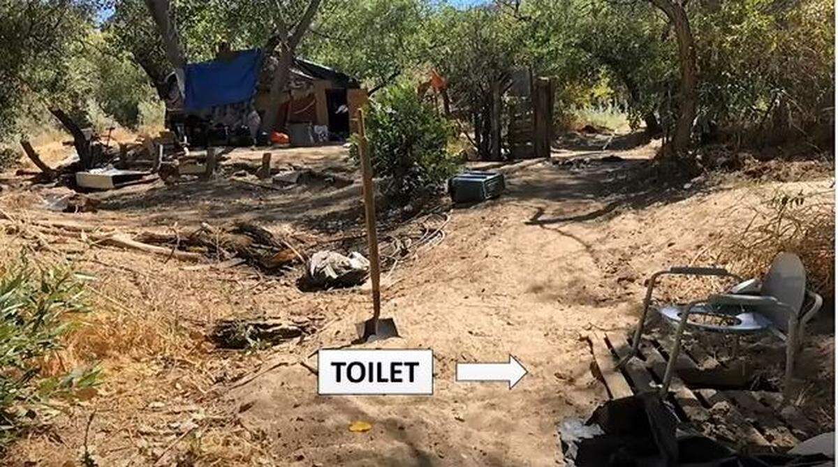 Residents of homeless encampments sometimes create makeshift toilets in the Salinas Riverbed. The City Council plans to clean up camps in the riverbed and construct a temporary shelter for homeless residents.