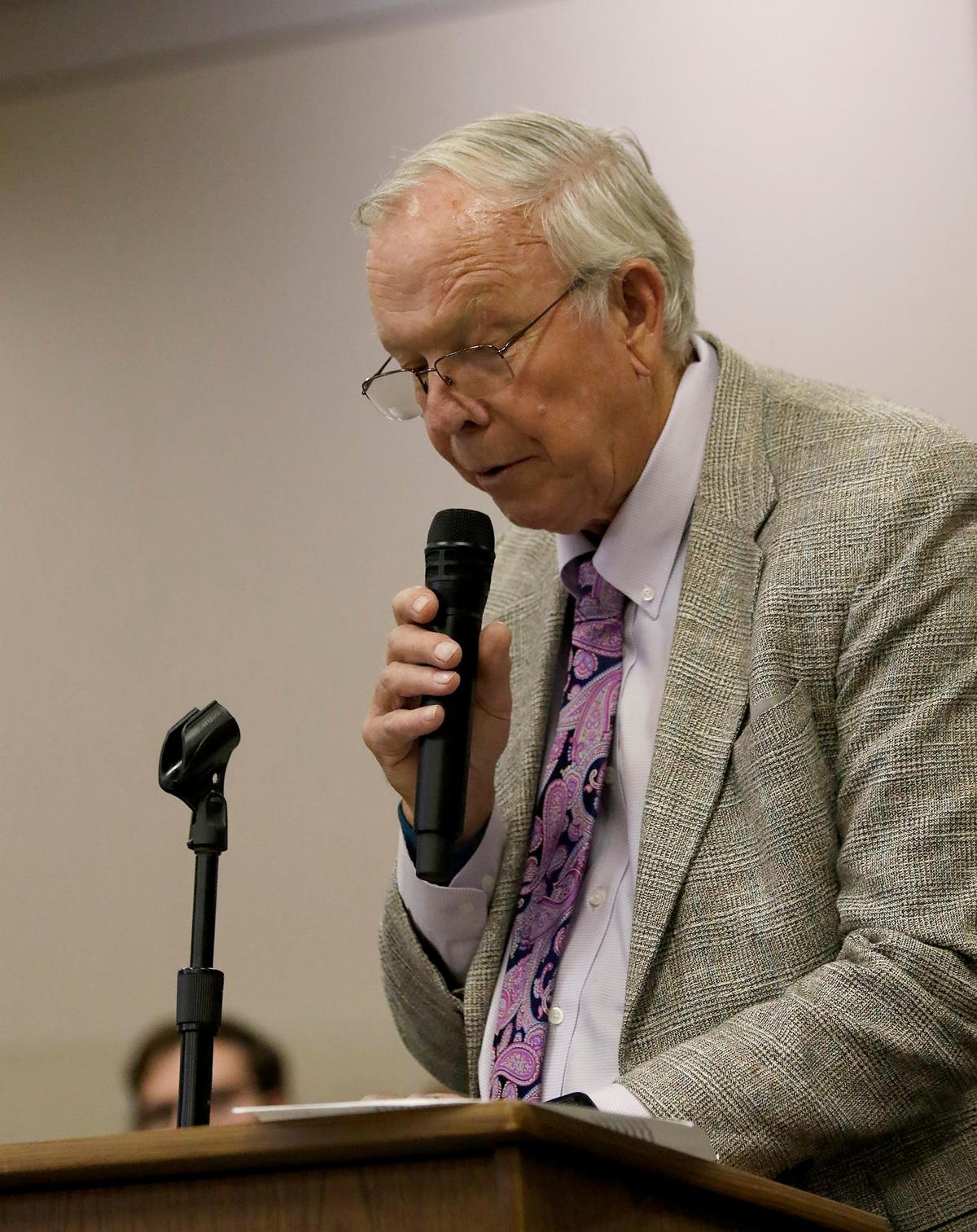 Stan Smart, Kristin Smart’s father, speaks in court before Paul Flores was sentenced to 25 years to life in prison, at Monterey County Superior Court in Salinas on March 10, 2023.