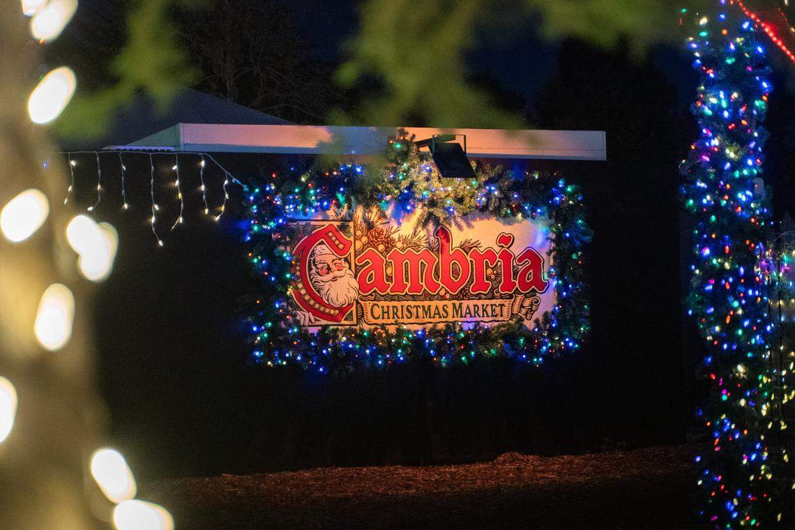 The entrance to the Cambria Christmas Market, pictured here on Friday, Nov. 21, 2025. The annual Christmas market will open its doors on Nov. 29, 2025.