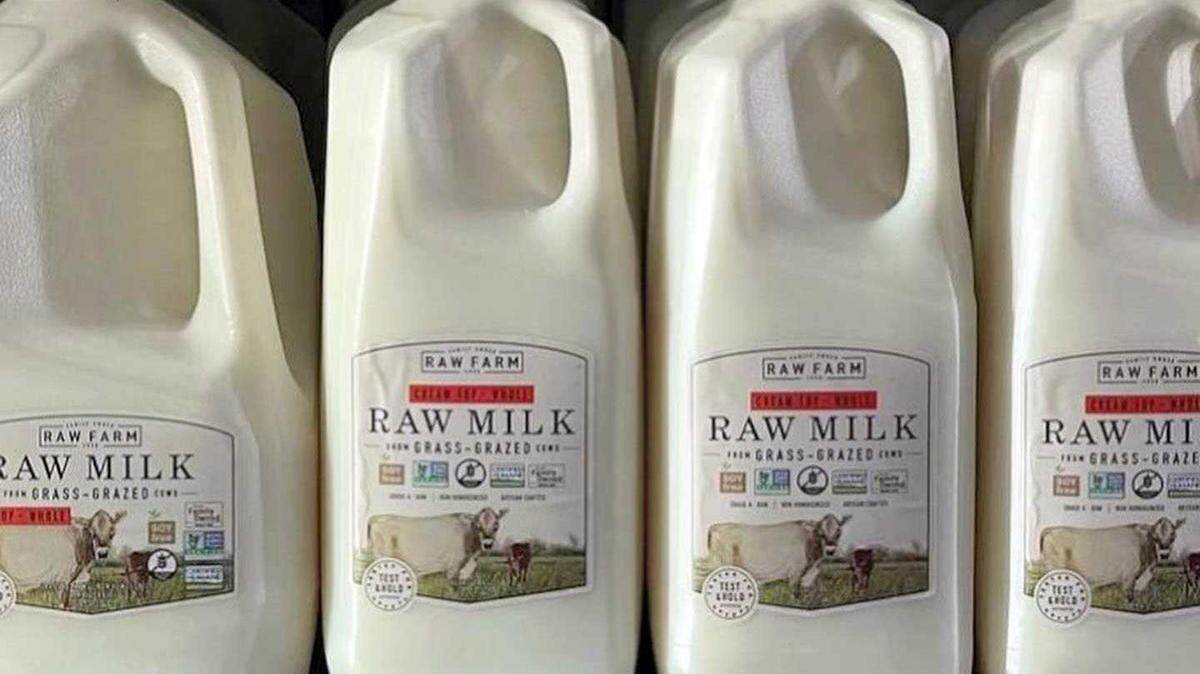 Varieties of Raw Farm’s non-homogenized raw milk are seen in an undated photo from the manufacturer. State health officials have recalled batches of the milk and related heavy cream due to possible salmonella contamination.