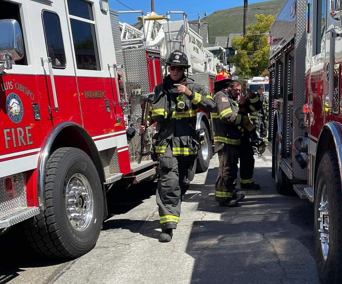 The San Luis Obispo Fire Department responded to a house fire in the 1300 block of Breck Street on April 2, 2024. Crews rescued and revived a resident found not breathing inside the home.