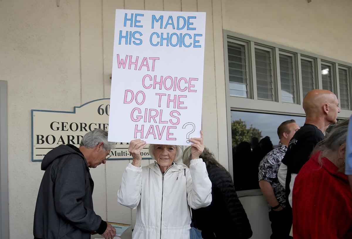 A contentious Lucia Mar Unified School District board meeting on May 6, 2025, kicked off with crowds of people rallying outside the board room over the issue of transgender students’ participation in school sports and use of the bathrooms and locker rooms that align with their gender identities.