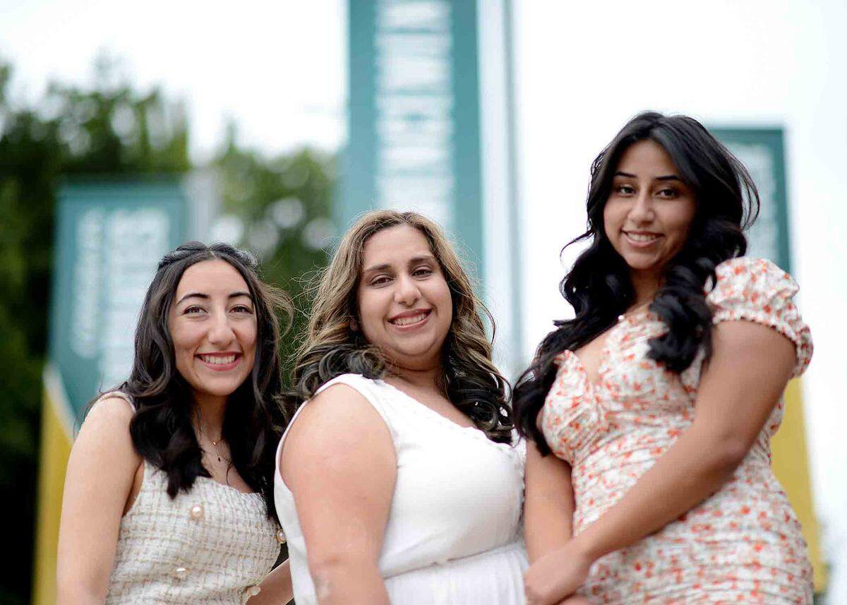 The Arredondo sisters fom left: Erica, a business administration major who is seeking a career in IT; Stephanie, a marine sciences major who is pursuing a career at an aquarium or zoo; and Clarissa, a environmental engineering major who will pursue a career as a transportation engineer.