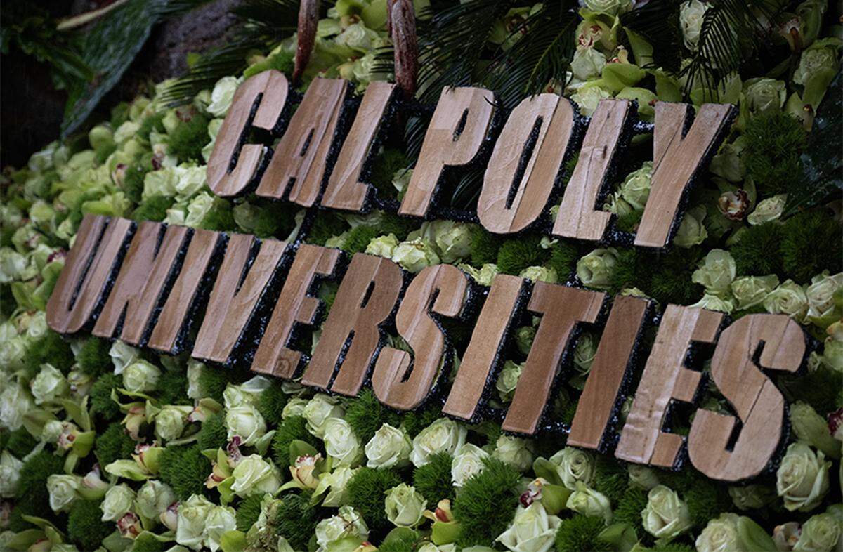 The Cal Poly Universities Rose Float, Jungle Jumpstart, makes its way toward Colorado Boulevard in Pasadena during the Rose Parade on Jan. 1, 2026.