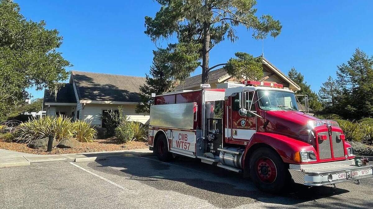 A structure fire involving a hay barn broke out in Cambria on Friday, April 29, 2022.