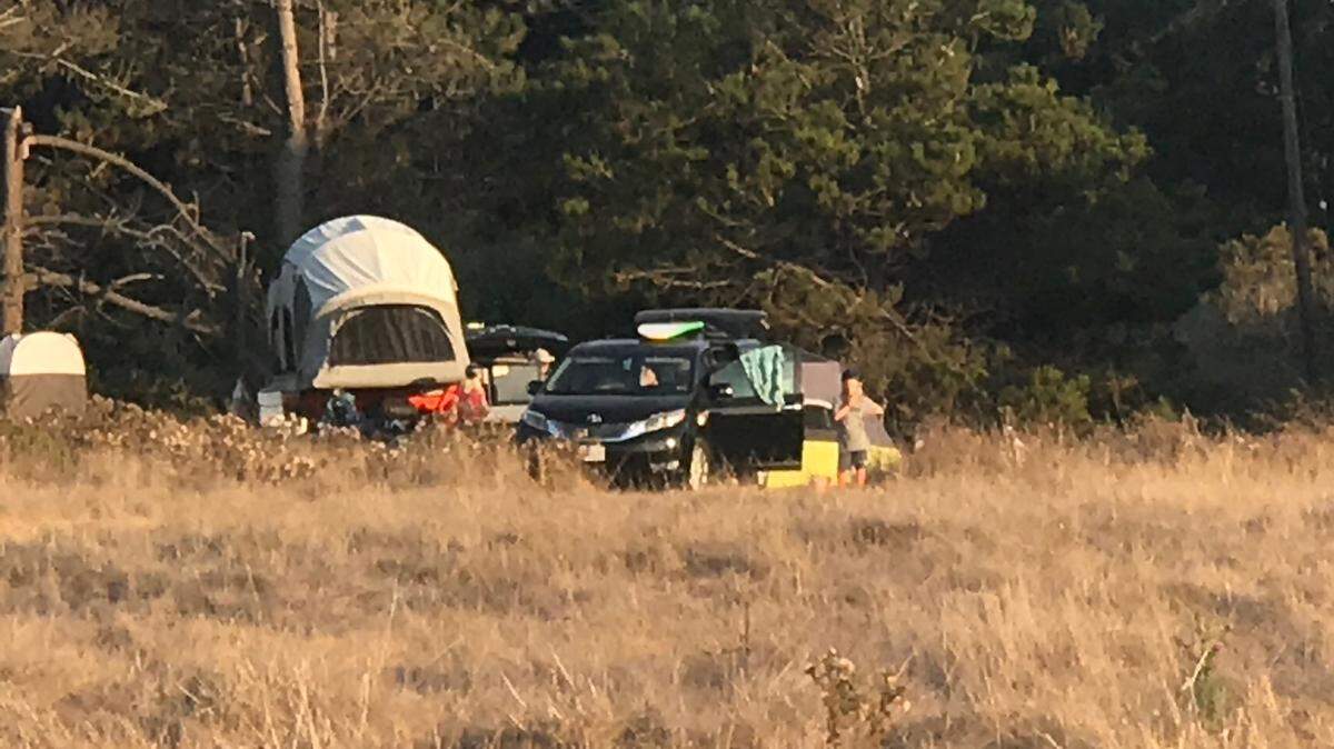 This campsite was seen on privately own ranch land in Cambria on Labor Day weekend in 2020.