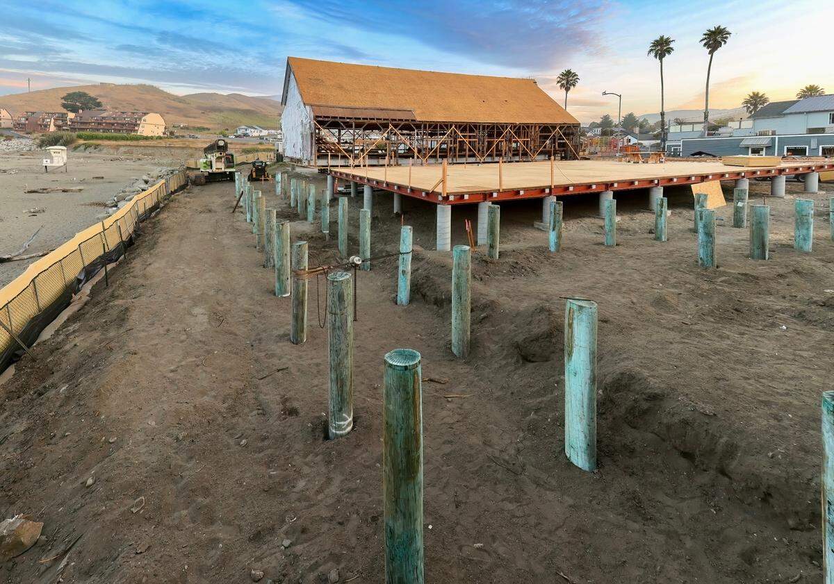 The Cayucos Veterans Memorial Hall is pictured on Sunday, July 30, 2023, ahead of its move to a new foundation.