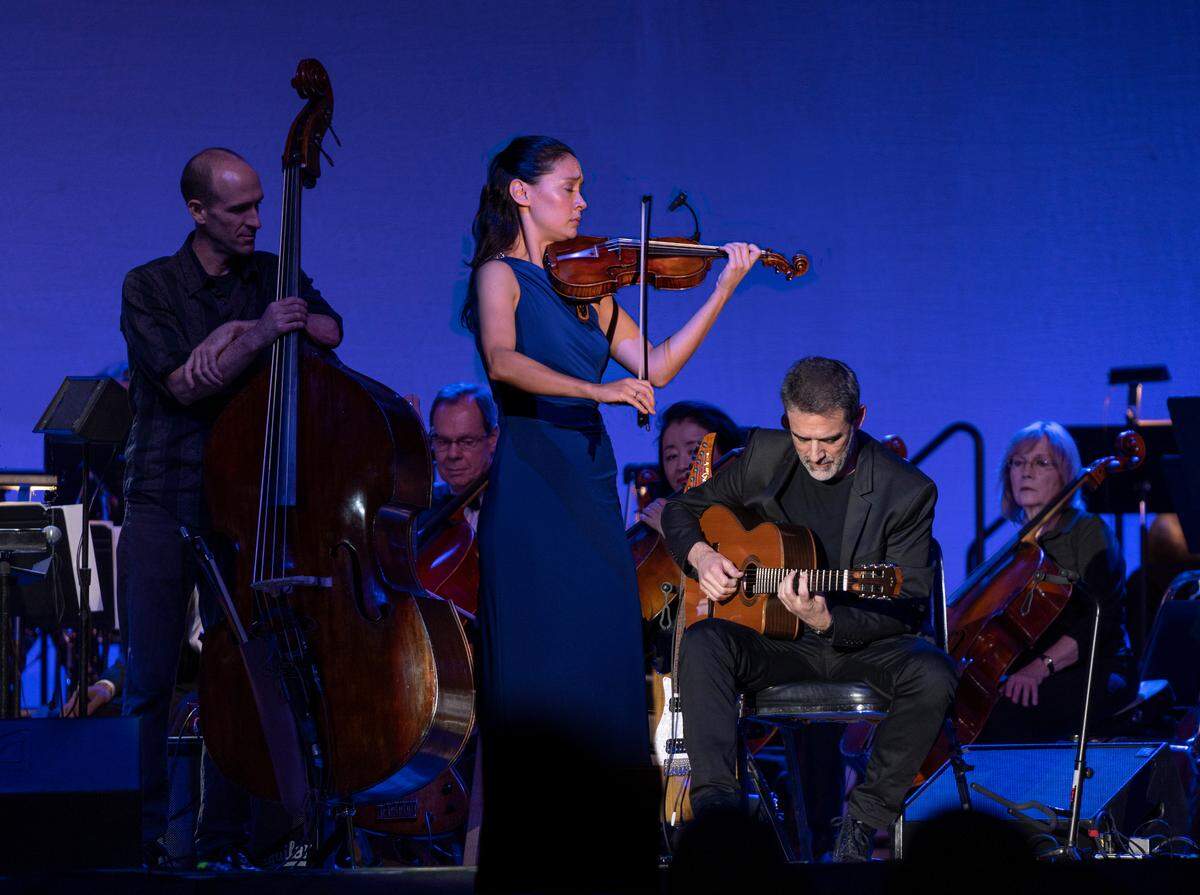 Violinist Lucia Micarelli and guitarist Leo Amuedo will perform in concert at DANA Adobe & Cultural Center in Nipomo on Thursday, July 27, 2023, as part of Festival Mozaic’s Summer Music Festival.