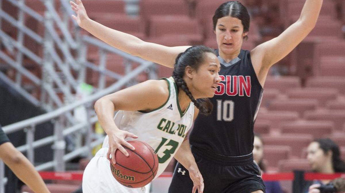 Cal Poly senior Dynn Leaupepe was held well short of her season scoring average in a loss Friday to CSU Northridge in the semifinals of the Big West Tournament.