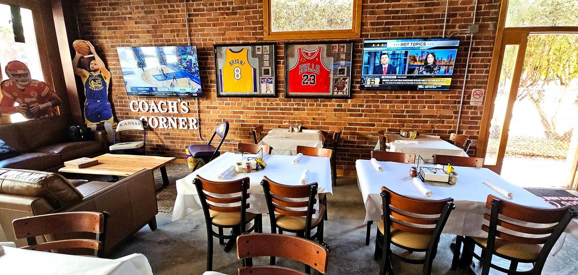 Bob Cantu, the owner of Marv’s Pizza and Sports Bar in Paso Robles, has opened a second restaurant in San Luis Obispo, Bob Cantu’s Pizza and Sports Bar. The Coach’s Corner can be reserved in advance for a private space to watch a specific game.