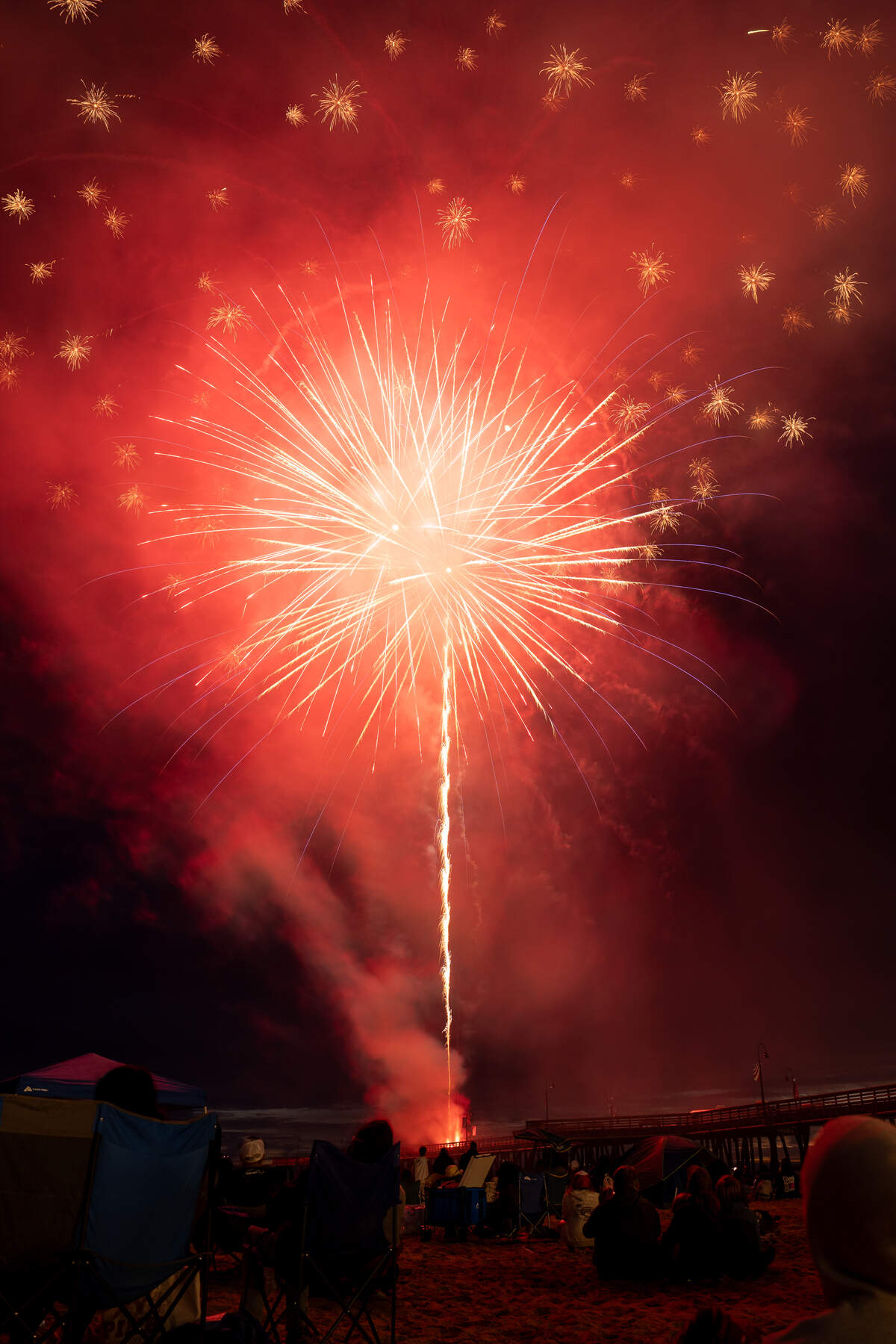 Thousands of visitors flocked to Pismo Beach for Fourth of July celebrations and fireworks the evening of July 4, 2026.