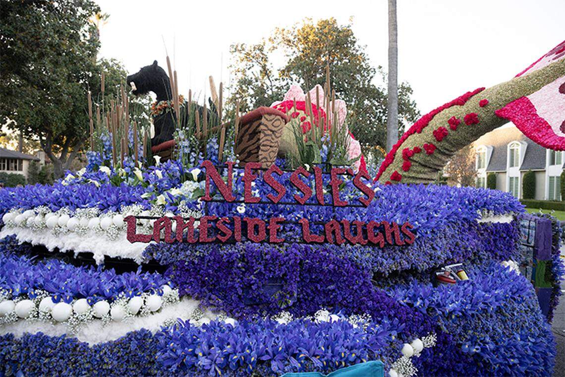 Cal Poly’s Pasadena Tournament of Roses float features Nessie the Loch Ness monster, a highland cow and other Scottish highland-inspired characters in honor of the 2025 parade theme, “Best Day Ever,” Wednesday, Jan. 1, 2025.