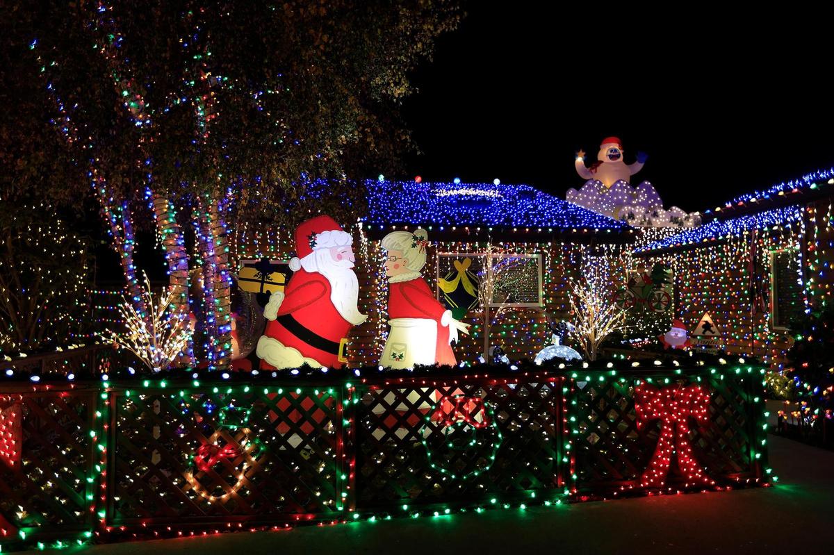 Homes decorated for the holidays in San Luis Obispo in 2020 included Marty Henderson’s home on Pereira Drive.