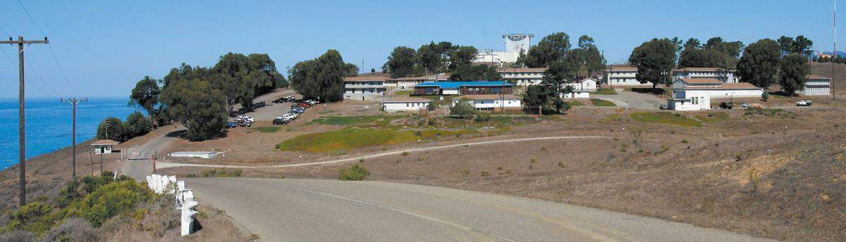 The former U.S. Air Force General Surveillance Radar station is on spectacular property south of Cambria. The base, with 360-degree views of the ocean and surrounding ranches and hills, was last active in the late 1970s. It’s now in private ownership. This photograph is from September 2007.