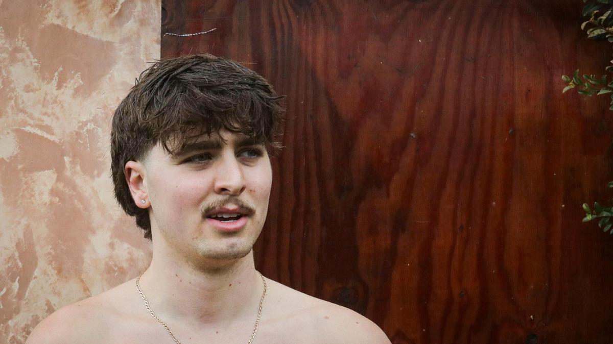 Cal Poly student Connor Lobes was fixing a fence in his back yard on March 14, 2025, the day before what has become known as St. Fratty’s Day in San Luis Obispo. He was working shirtless in the rain.
