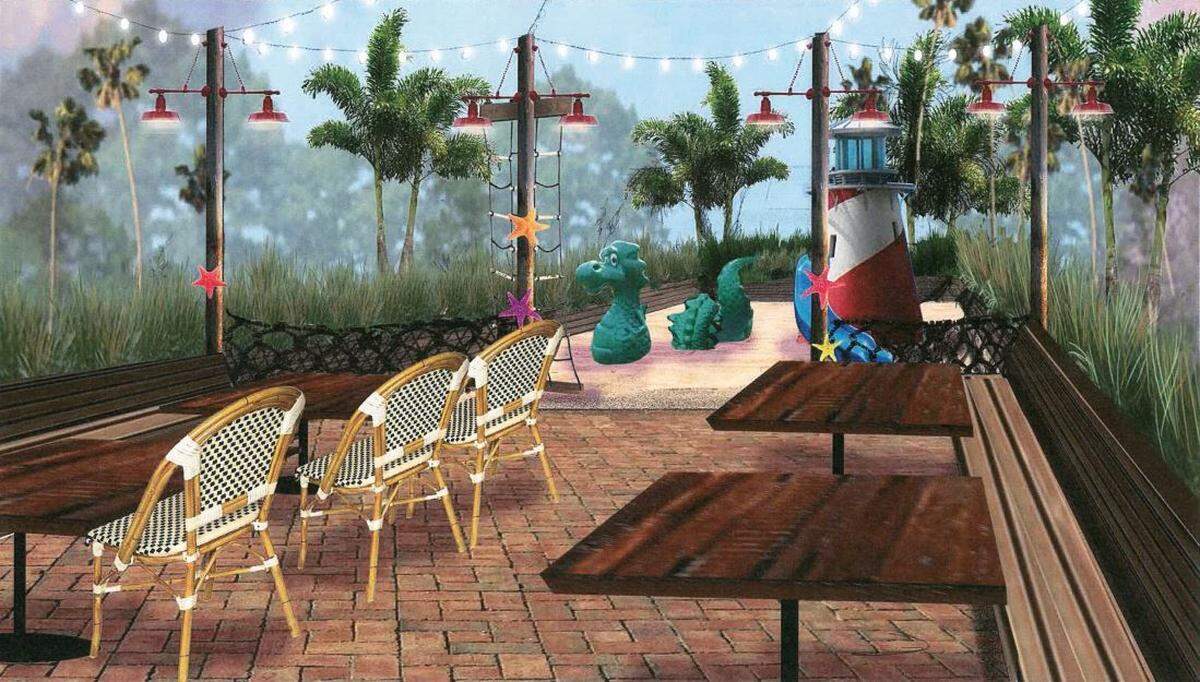 A new restaurant called the Cape Cod Eatery and Taphouse is slated to open in Shell Beach in June. Owner Adam Lee said he hopes it will be a place for parents to bring their children to play, as seen in this rendering.