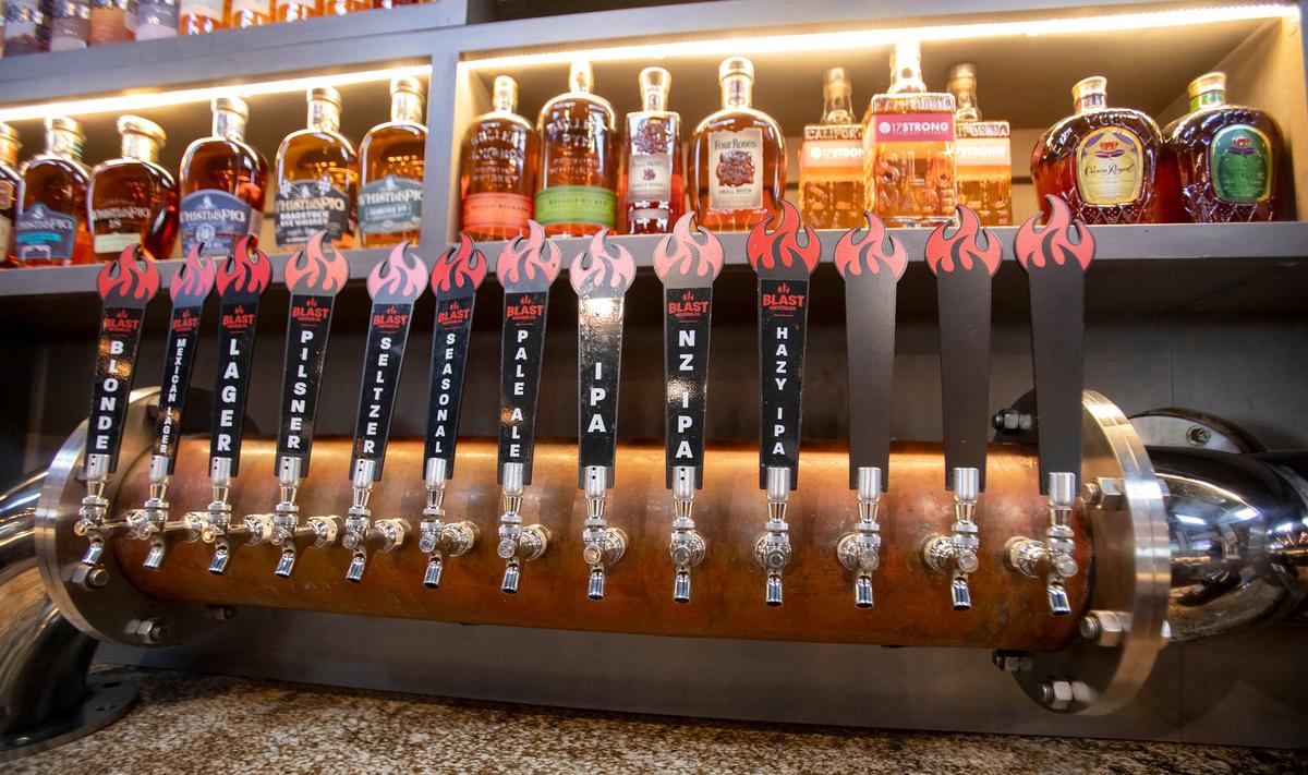 A new Blast & Brew location is opening this Friday, April 5, 2024 in Atascadero. It has a bar, extensive dining area, patio at a massive 24,000 sq. foot location. The bar are sports a over a dozen choices of beer.