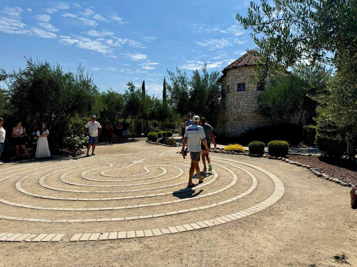 Several intriguing labyrinths beckon walkers along Allegretto’s Star Garden Trail beckon. This one is adjacent to the resort’s French-inspired Abbey.