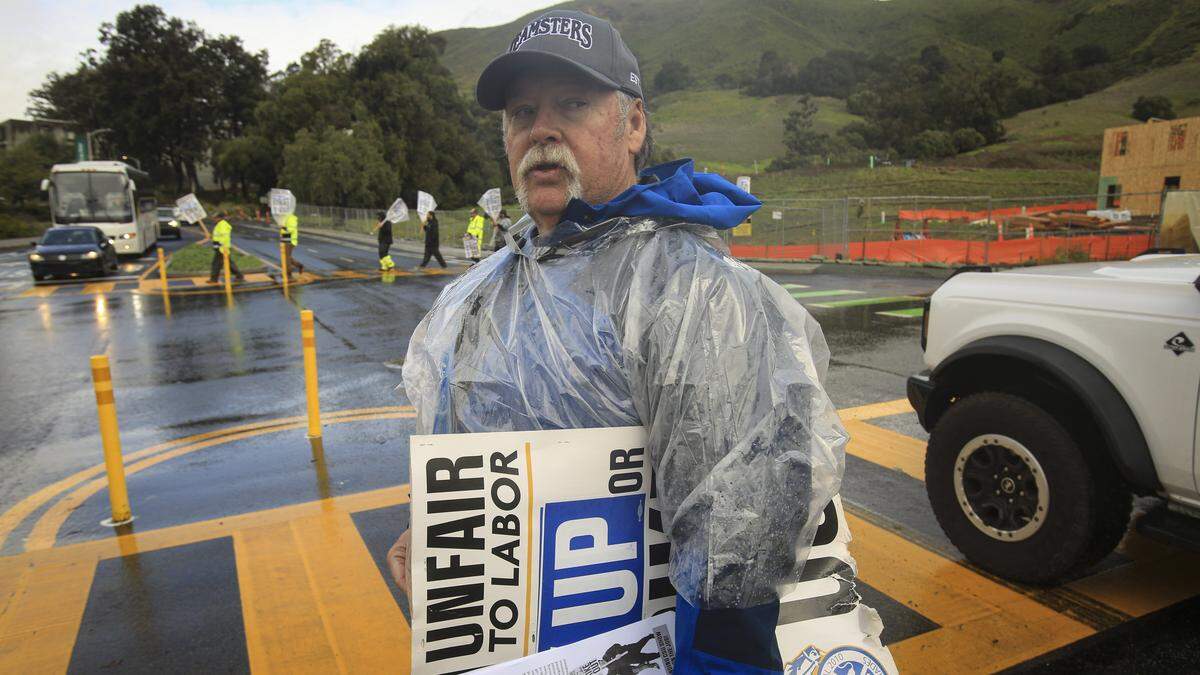 Teamsters manned picket lines at Cal Poly on Feb. 17, 2026 like this one at the Grand Ave. entrance. Don Nelson maintains HVAC systems at the university.
