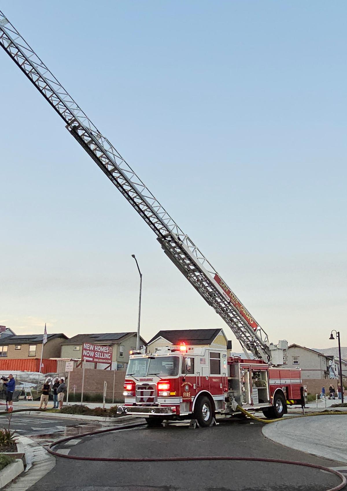 Firefighters responded to a reported house fire in the San Luis Ranch housing development off Froom Ranch Way, Tuesday, June 11, 2024.