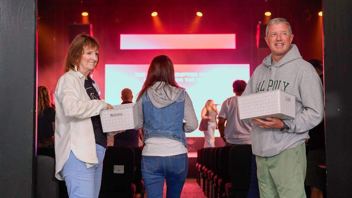 Active Church members attend a service on Sunday, Aug. 3, 2025.