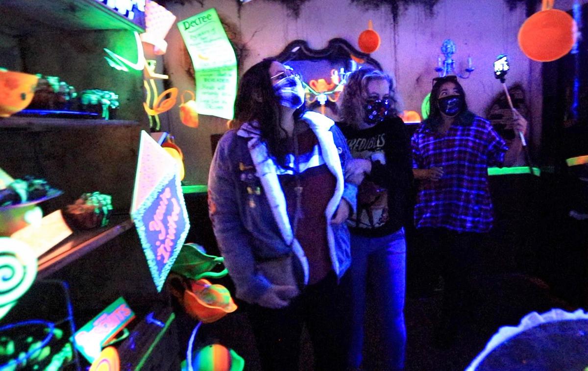 Tribune reporters Kaytlyn Leslie, Lindsey Holden and former reporter Gabby Ferreira brave the ghoulish haunted house.