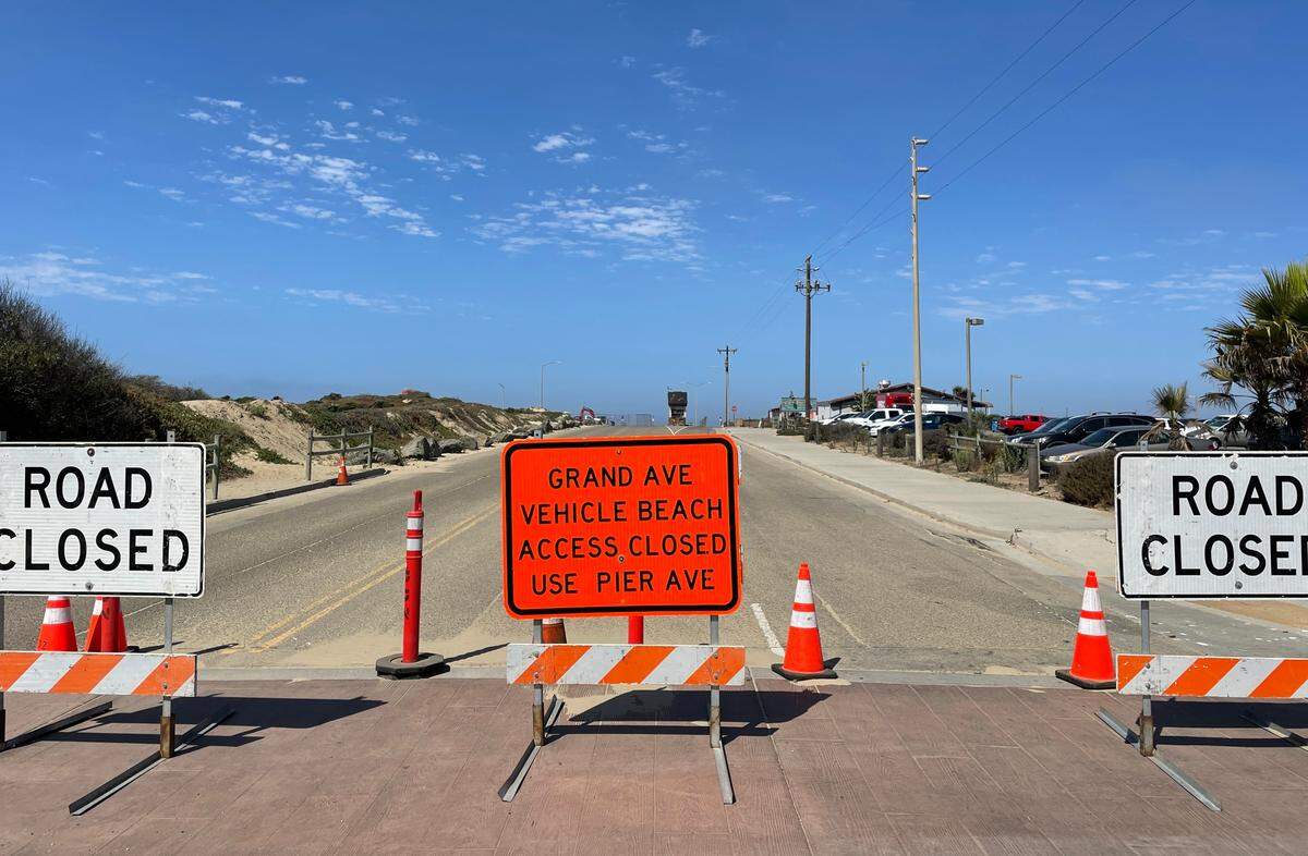 The Grand Avenue vehicle access to Oceano Dunes State Vehicular Recreation Area has been closed since Aug. 1 while California State Parks works to redo a sand track-out surface.