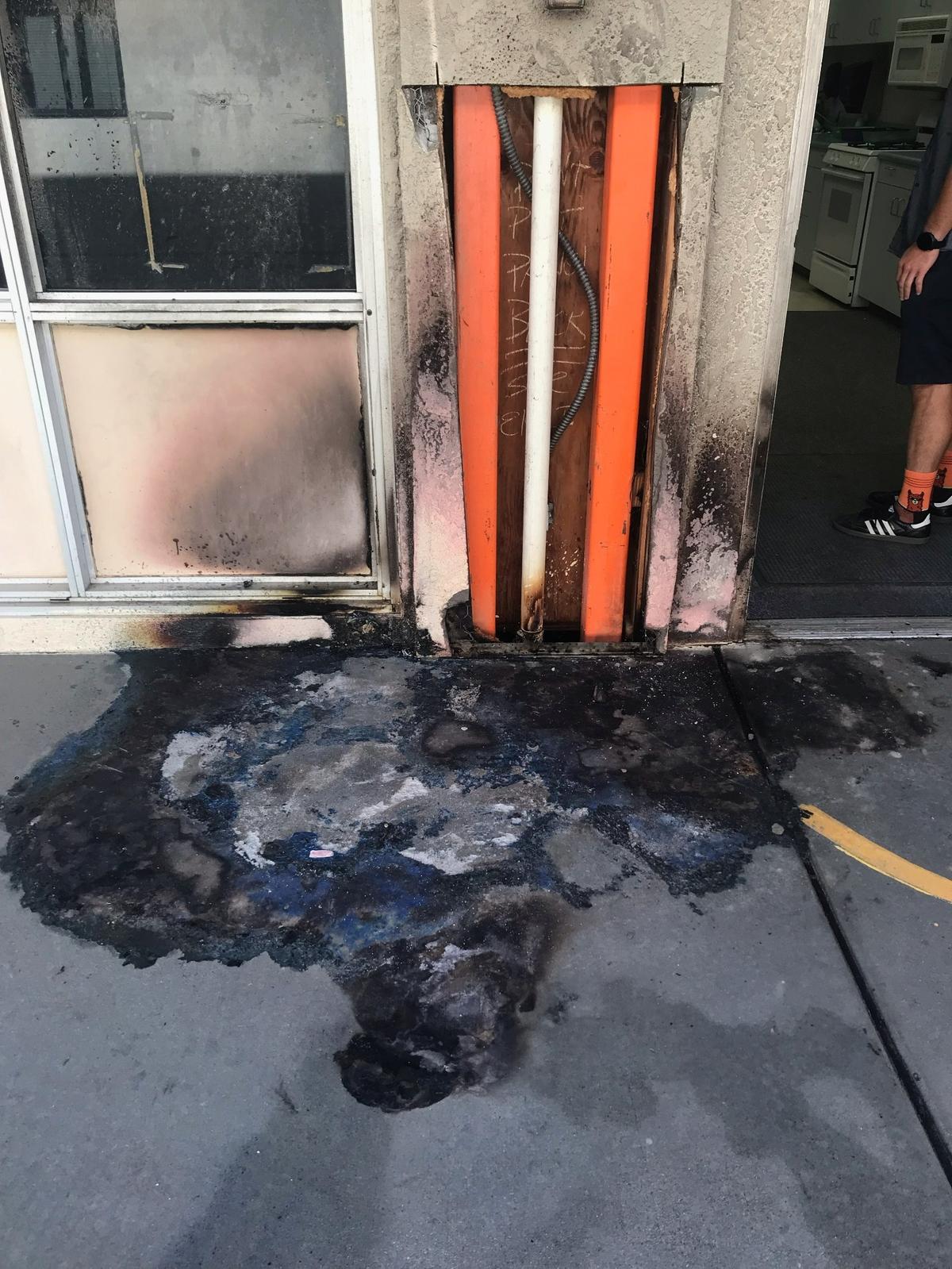 This photo shows some of the damage at Lewis Middle School on June 3, 2022.