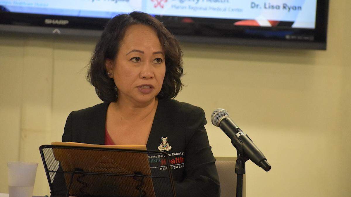 Santa Barbara County Public Health Director Van Do-Reynoso speaks at a December 2020 briefing.