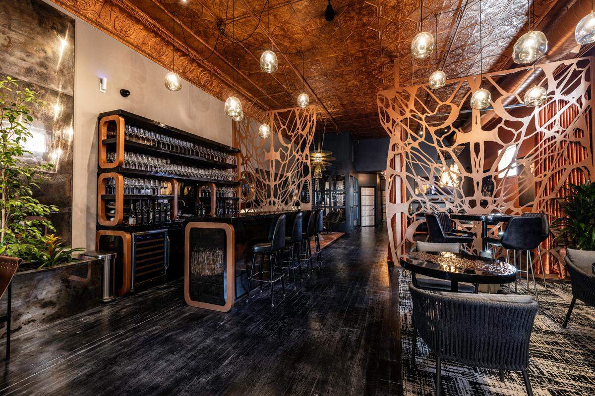 Inside the new tasting lounge for Serial Wines on Park Street in Paso Robles, California. The tasting room opened on March 15, 2022.