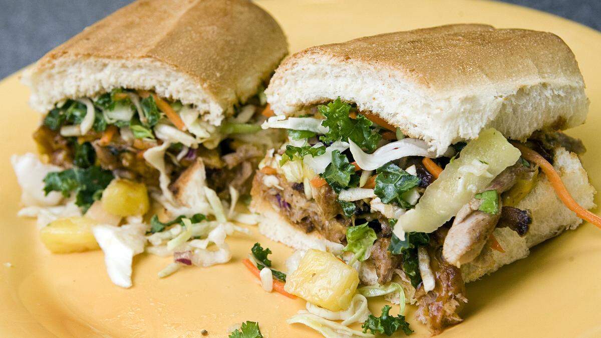 Among the sandwich offerings at J&R is the pulled pork with California coleslaw