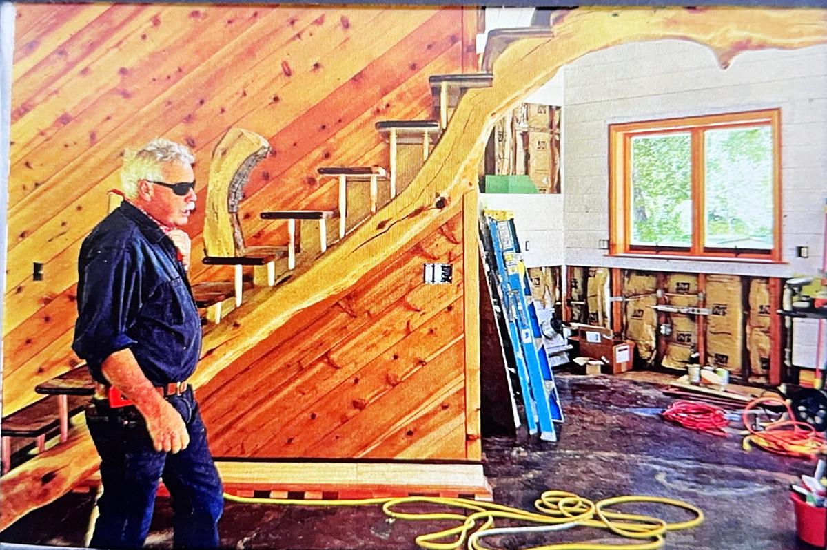 Longtime former San Luis Obispo County resident Reggie Whibley’s home north of Lopez Lake is a treehouse-like structure built on metal legs painted to resemble trees Tuesday, Oct. 29, 2024. Following Whibley’s death in 2020, the property went up for sale, featuring views of the surrounding canyon, custom woodworking and design and a fully converted Beachcraft airplane parked in the backyard, which serves as the guest lodging.