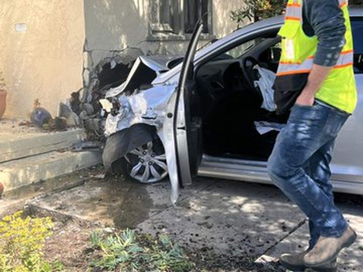 A driver suffered a medical emergency and crashed into a house on the corner of Broad Street and Upham Street at around 11:41 a.m. April 1, 2024.