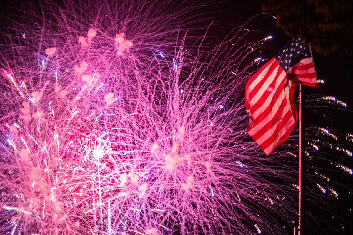 The fireworks show at Barney Schwartz Park in Paso Robles started during the “rocket’s red glare” of the National Anthem on July 4, 2026.