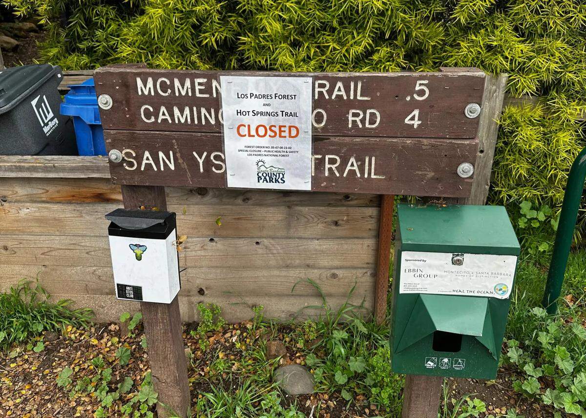 The San Ysidro Trail is still closed to the public due to storm damage, but many other Los Padres National Forest areas reopened to the public Monday, March 13, 2023.