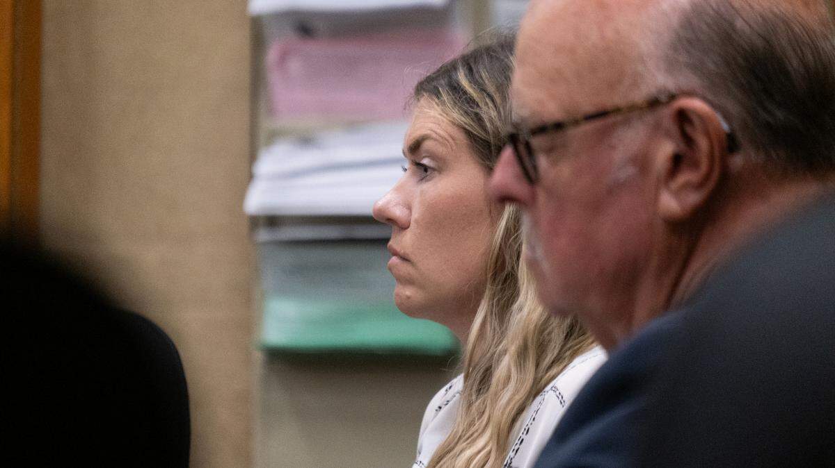Former probation officer Fallyn Rollins attends her mental health diversion determination hearing in San Luis Obispo Superior Court on July 15, 2025. Rollins is accused of embezzling at least $160,000 from the probation department union.
