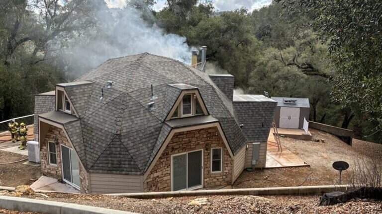 Attic of dome house catches fire in rural SLO County, crews responding