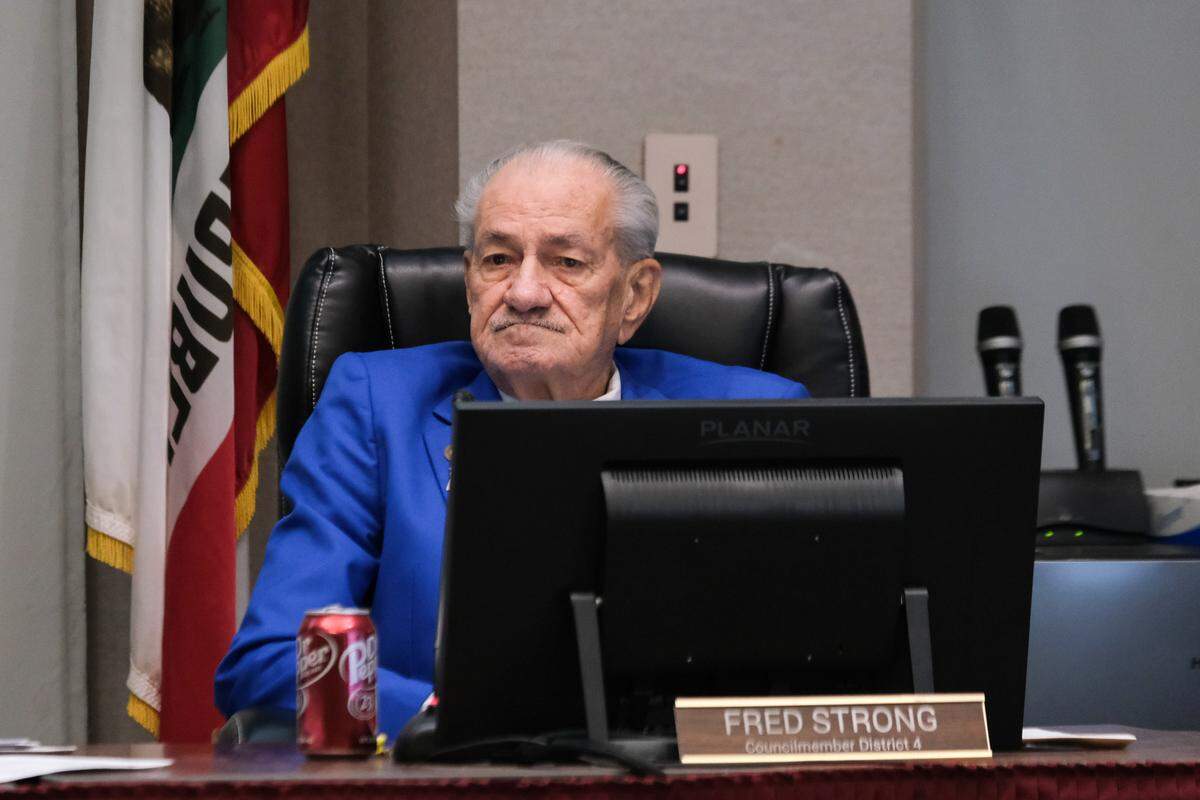 Councilmember Fred Strong attends a Paso Robles City Council meeting on Election Night on Nov. 5, 2024. Strong ran unopposed for his seat.