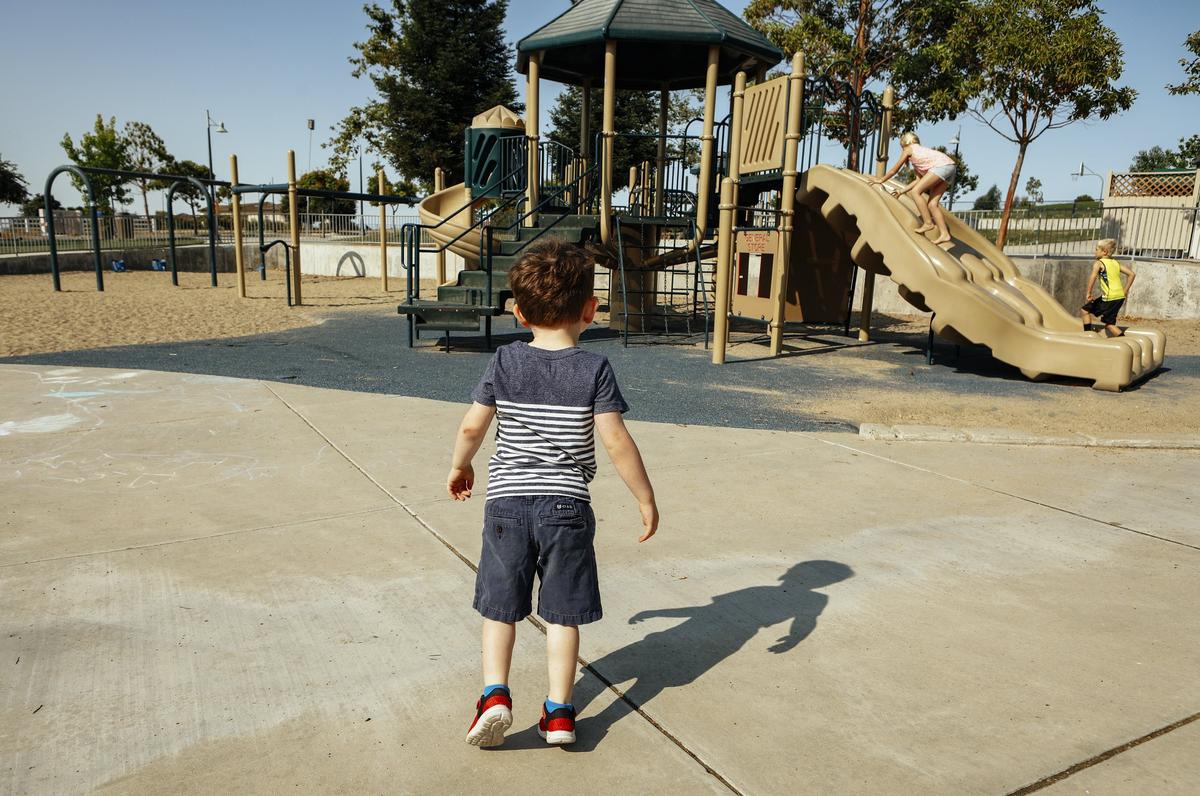 The main play area at Rancho Grande Park in Arroyo Grande has a big, bumpy slide.